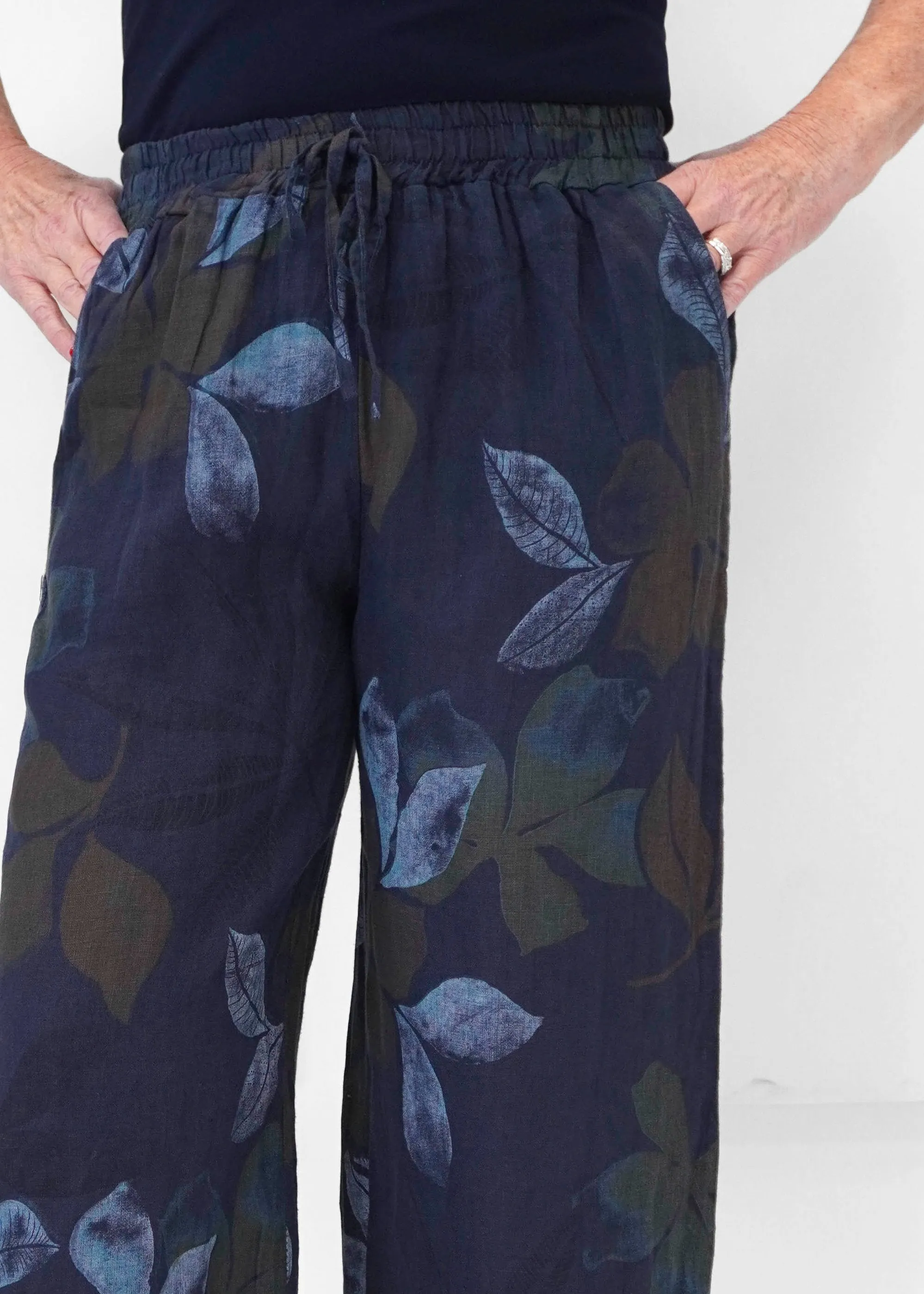 Orange - Pia's Linen Printed Linen Pant