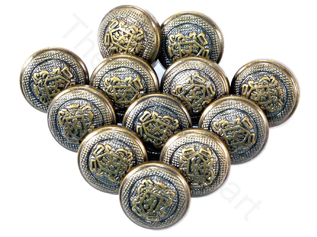 Oxidised Golden Crest Acrylic Coat Buttons