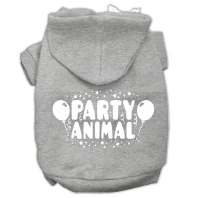 Party Animal Screen Print Pet Hoodies Grey Size Xl (16)