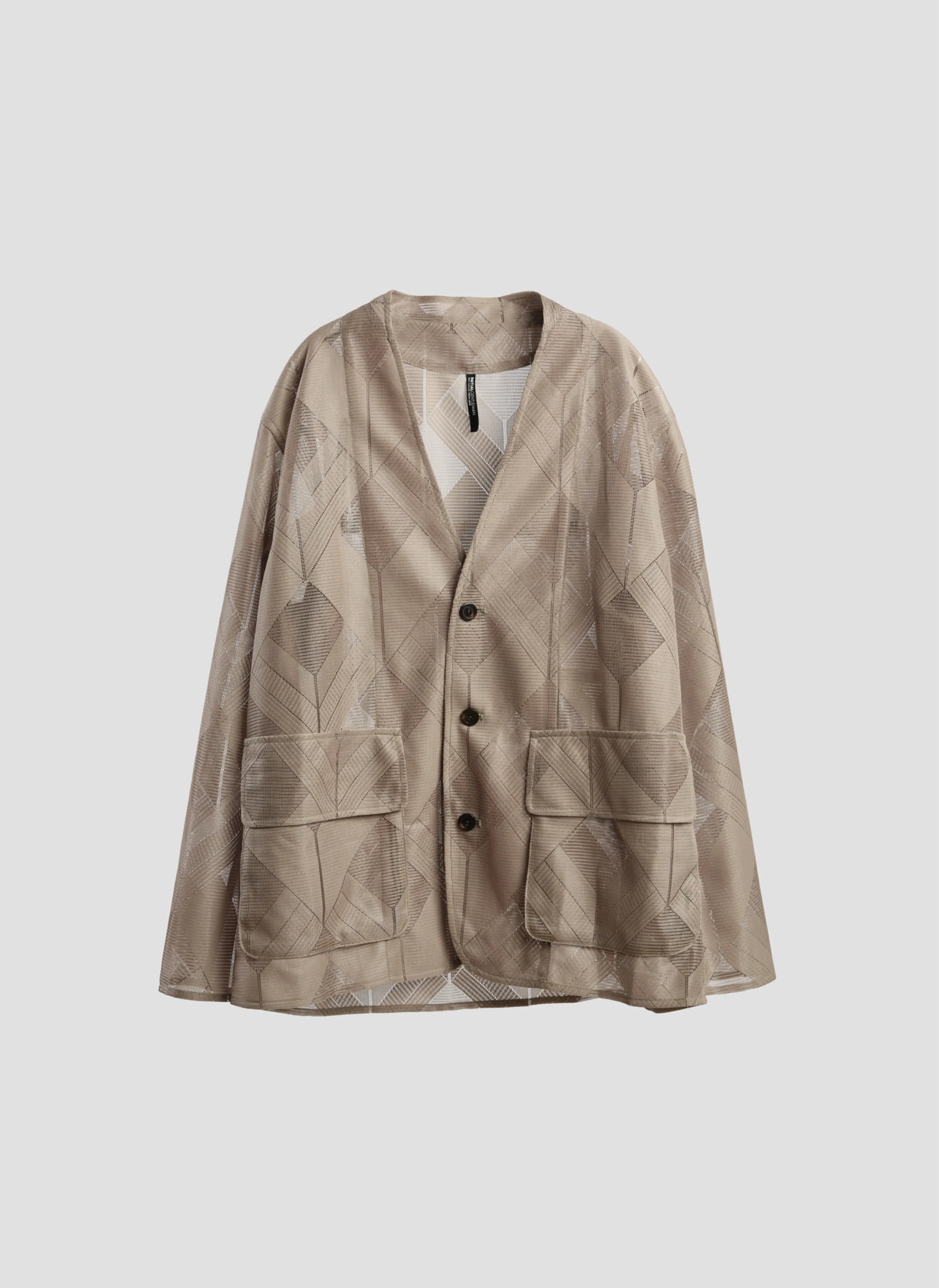 Polyester Geometric Jacquard Soft Blazer