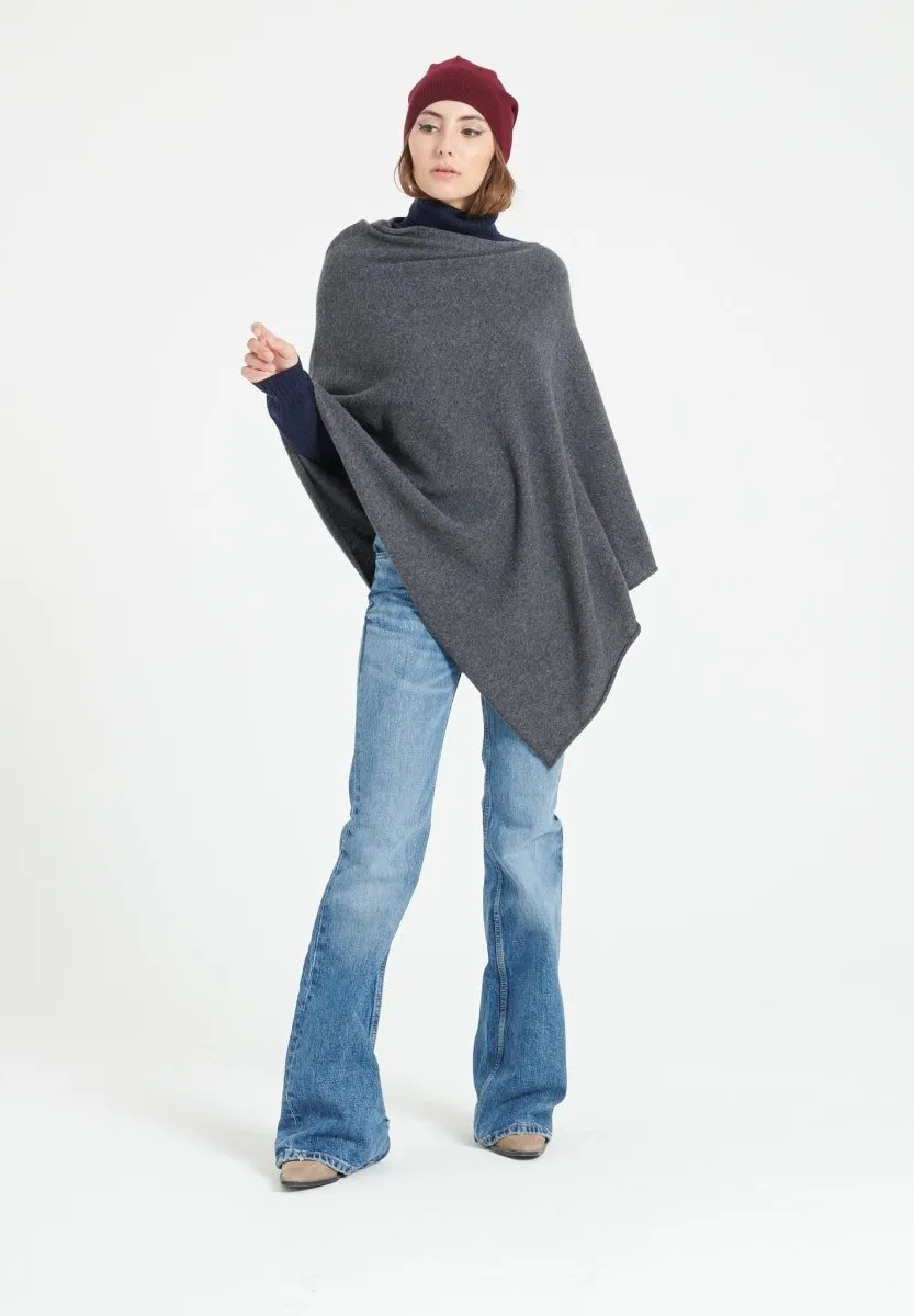 Poncho cachemire gris anthracite femme - LILLY 9