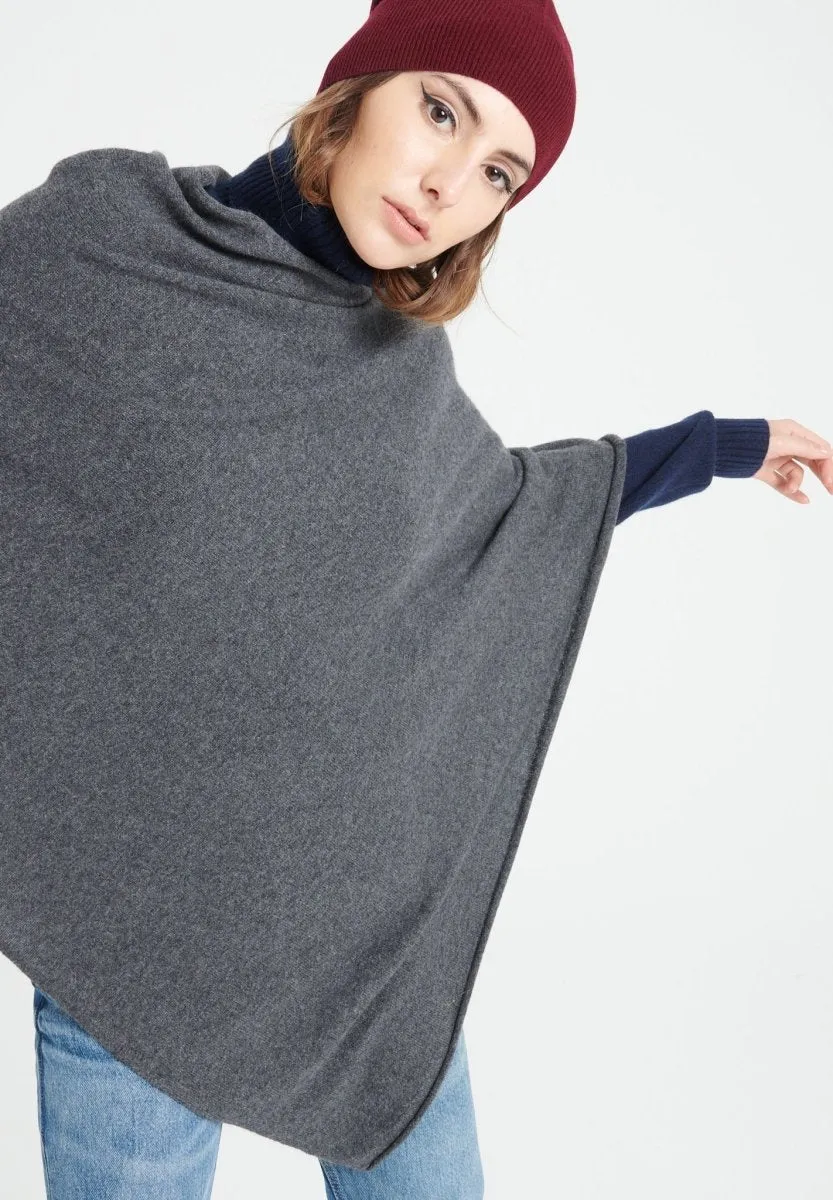 Poncho cachemire gris anthracite femme - LILLY 9