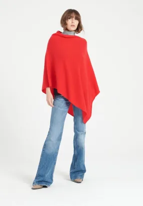 Poncho cachemire rouge femme - LILLY 9