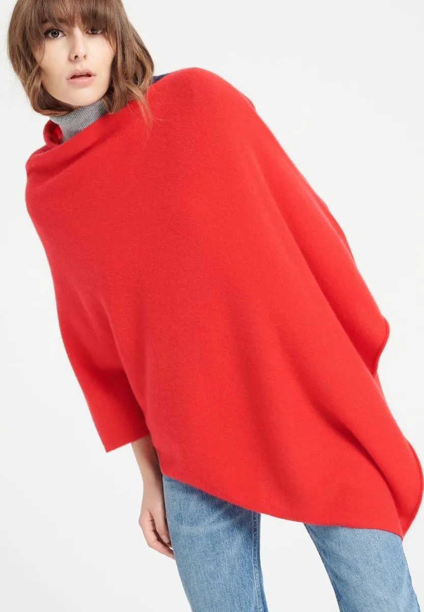 Poncho cachemire rouge femme - LILLY 9