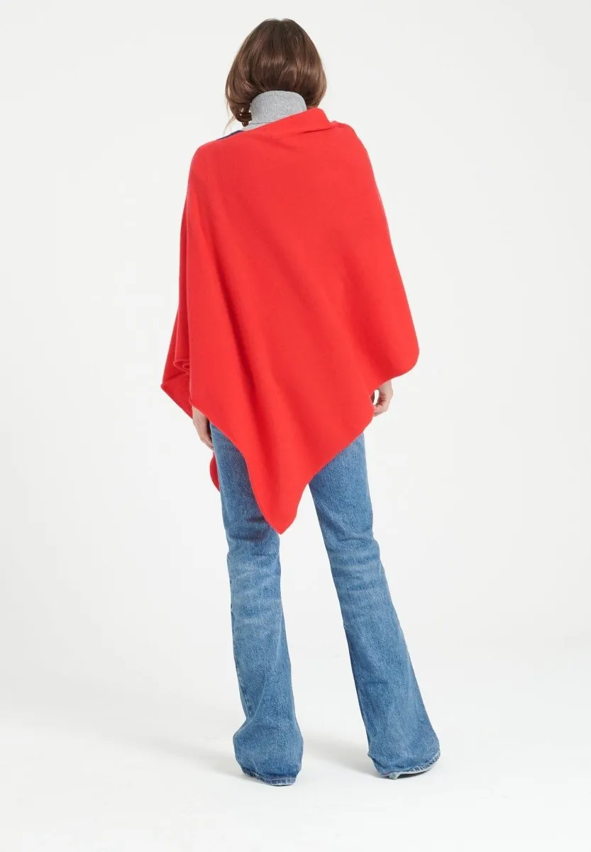 Poncho cachemire rouge femme - LILLY 9