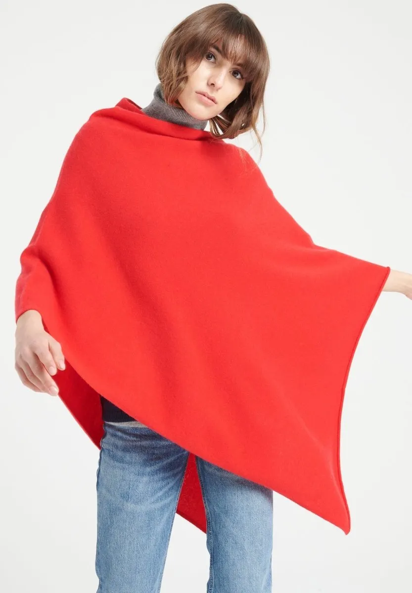 Poncho cachemire rouge femme - LILLY 9