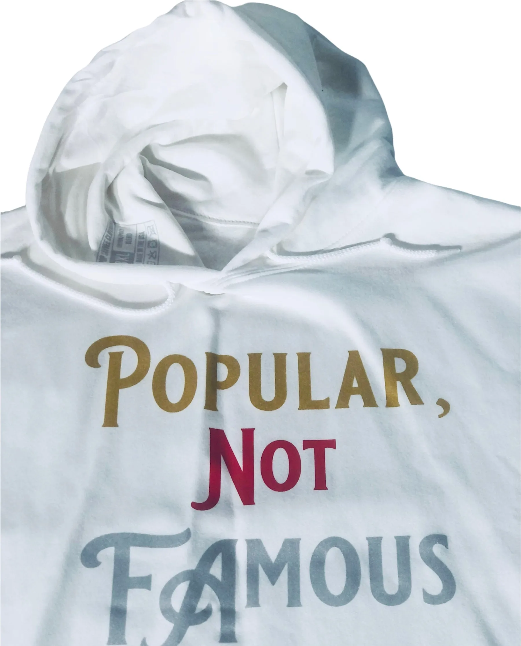 Pullover Style Graphic Hoodie w/ “Popular Not Famous” Design