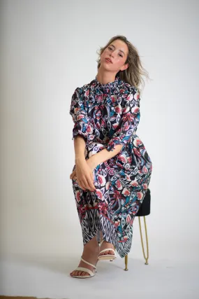 Regal Paisley Print Midi Dress