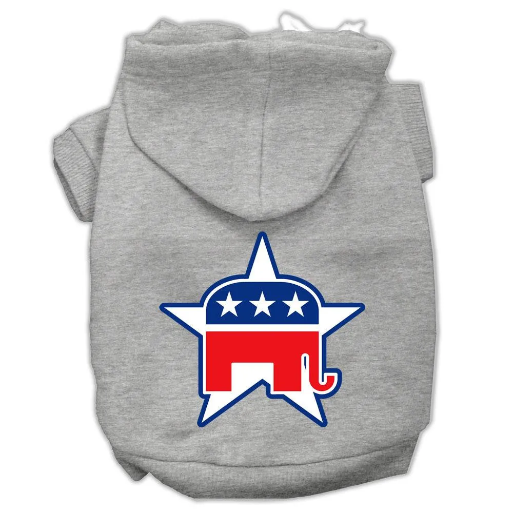 Republican Screen Print Pet Hoodies Grey Size Lg (14)