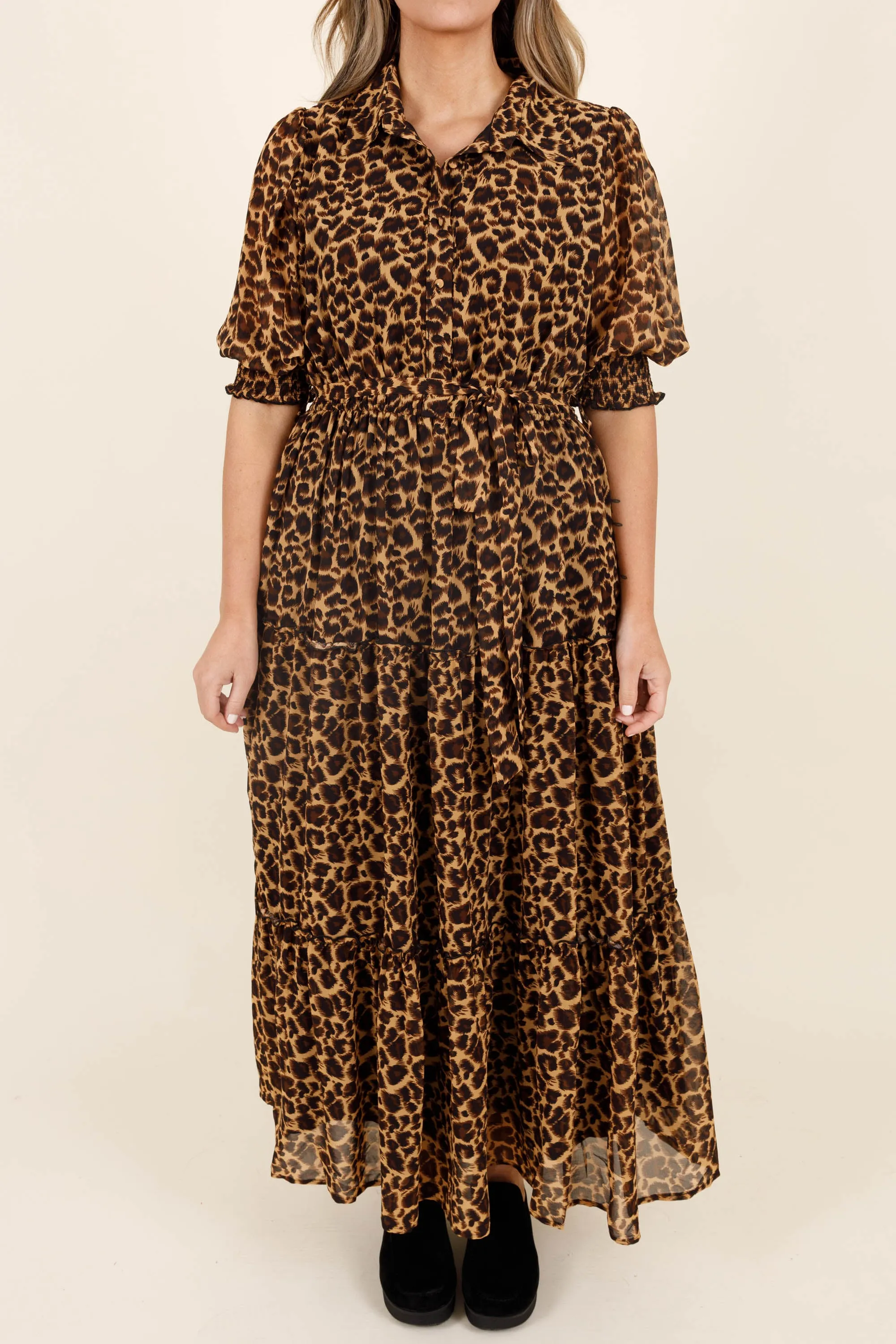 Roaring Elegance Dress, Brown