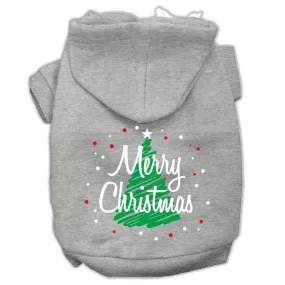 Scribbled Merry Christmas Screenprint Pet Hoodies Grey Size Xl (16)