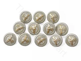 Silver Textured Bird Coat Buttons