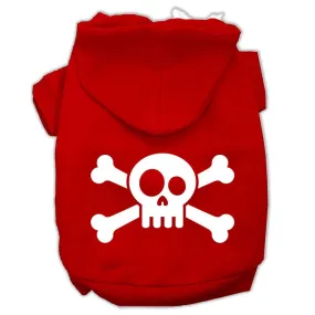 Skull Crossbone Screen Print Pet Hoodies Red Size Med (12)