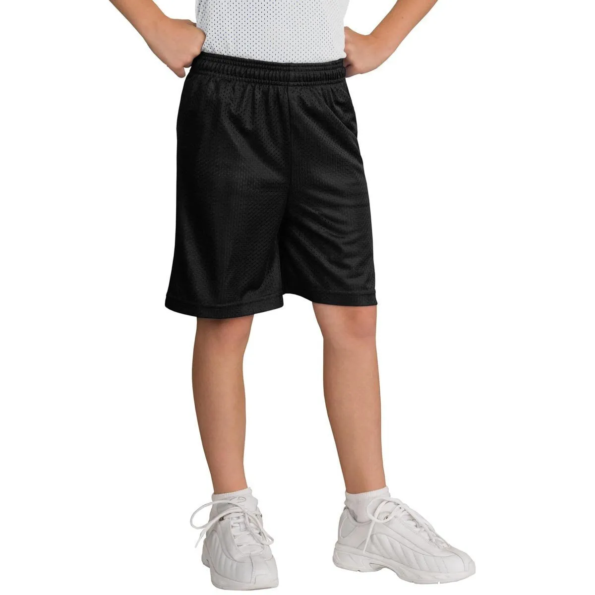 Sport-Tek Youth Black PosiCharge Classic Mesh Shorts