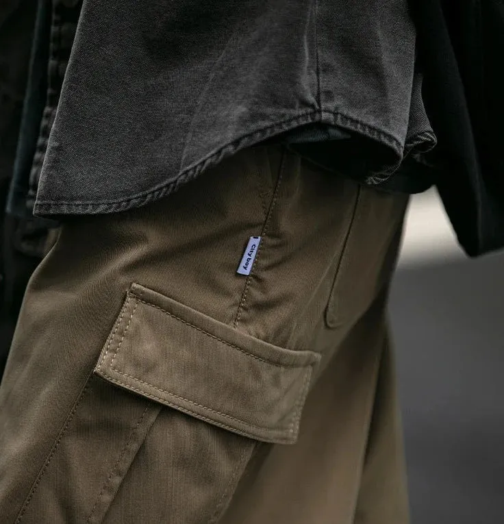 Straight Leg Twill Cargo Pants