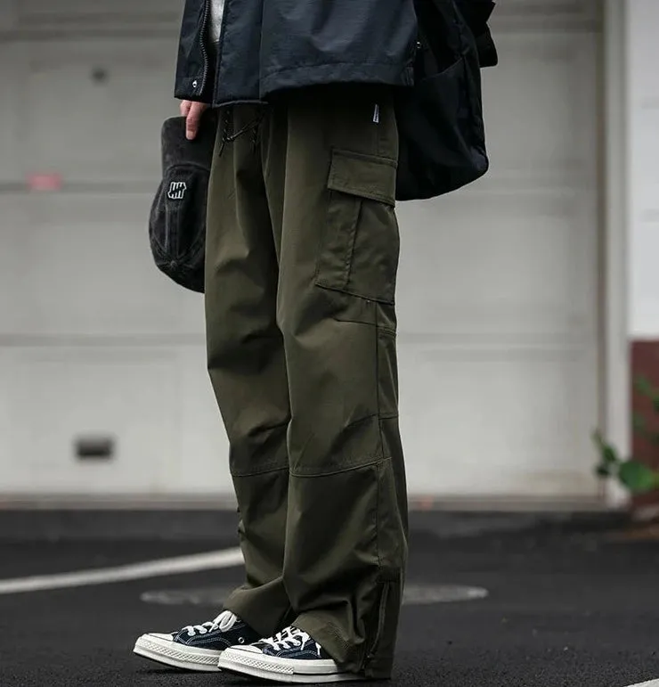 Straight Leg Twill Cargo Pants