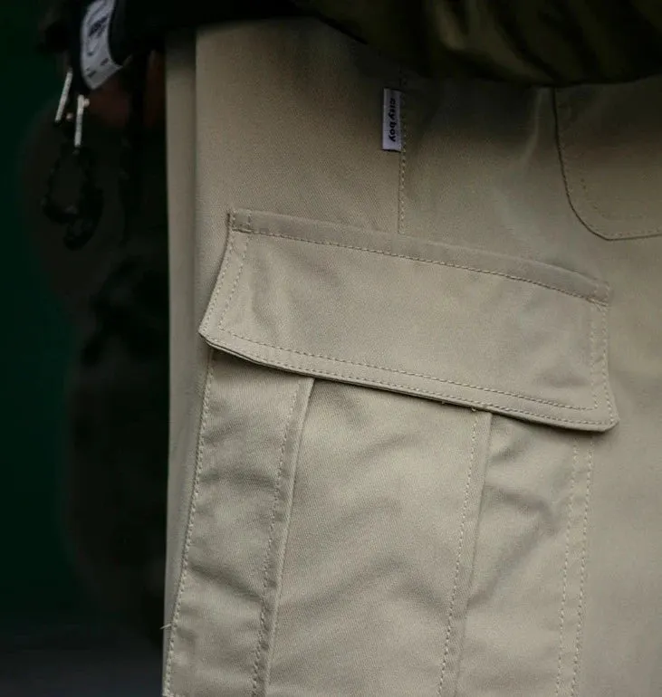 Straight Leg Twill Cargo Pants