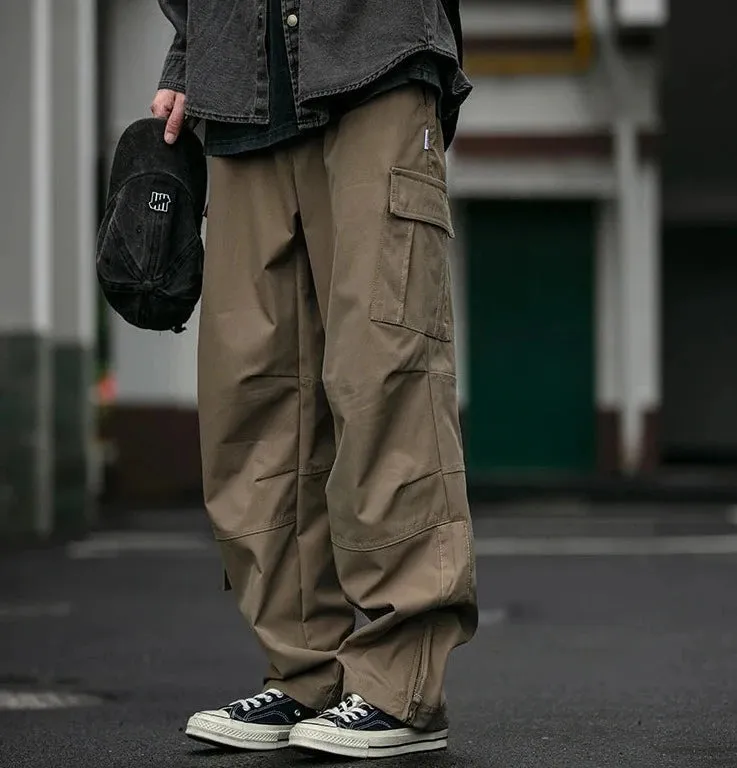 Straight Leg Twill Cargo Pants