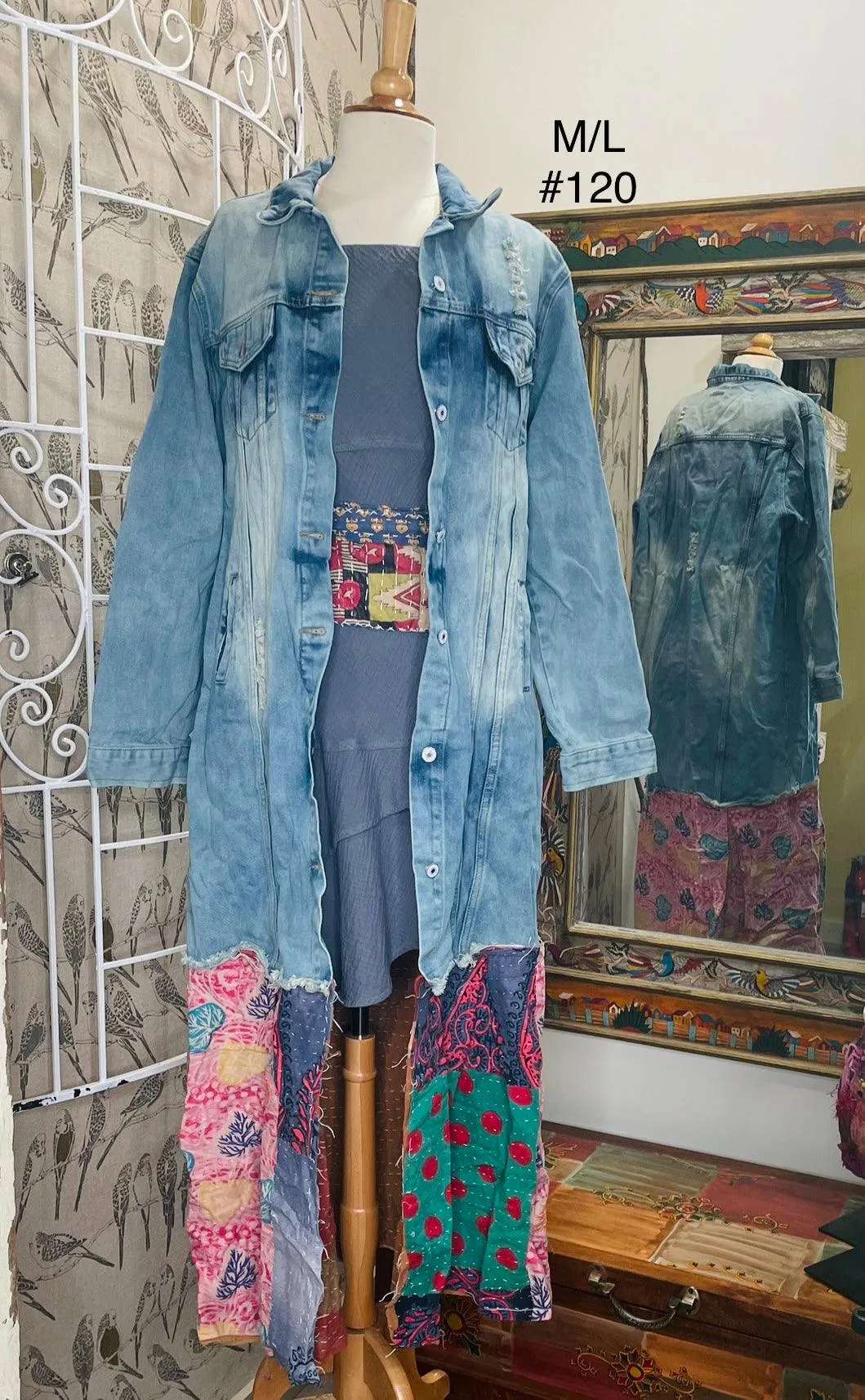 Upcycled Denim Kantha Coat by Kantha Bae