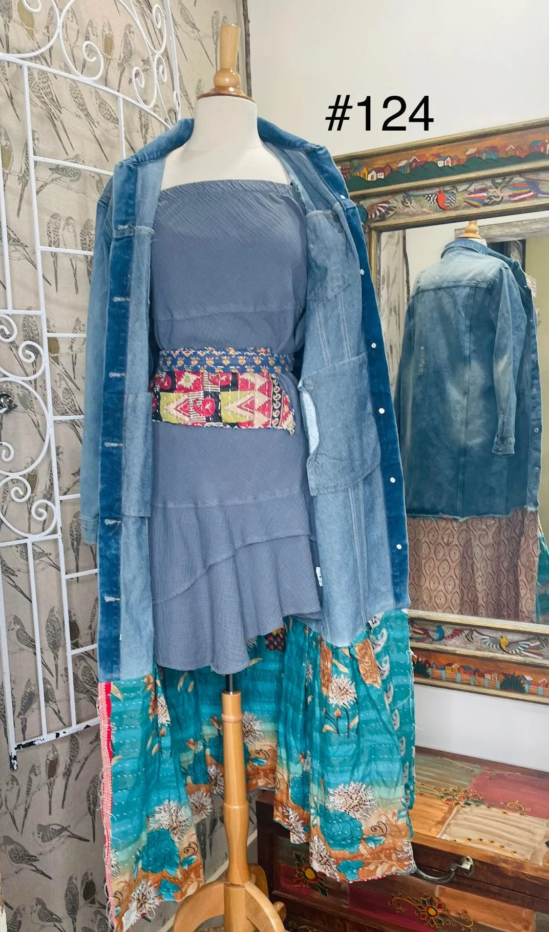 Upcycled Denim Kantha Coat by Kantha Bae