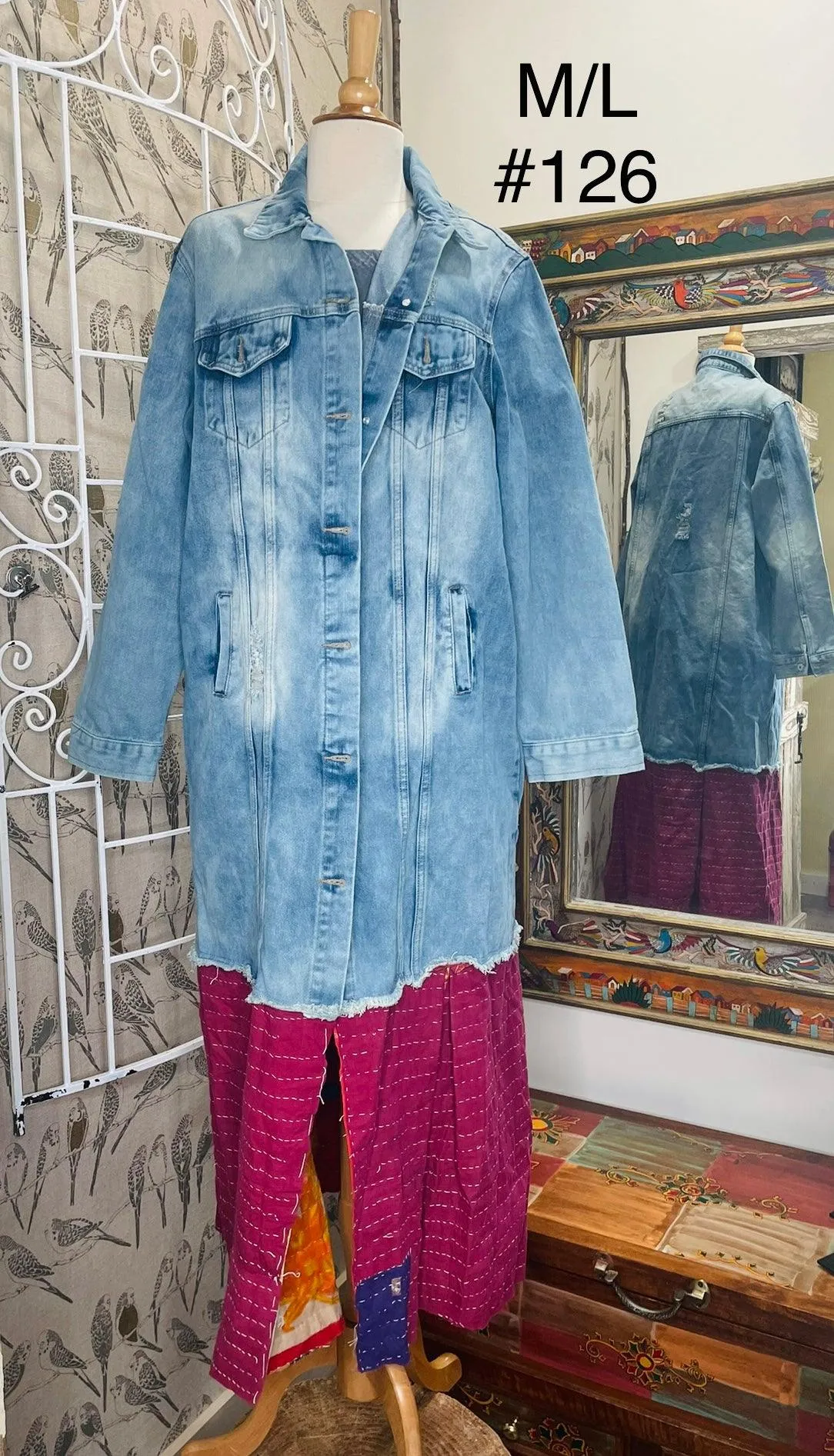 Upcycled Denim Kantha Coat by Kantha Bae