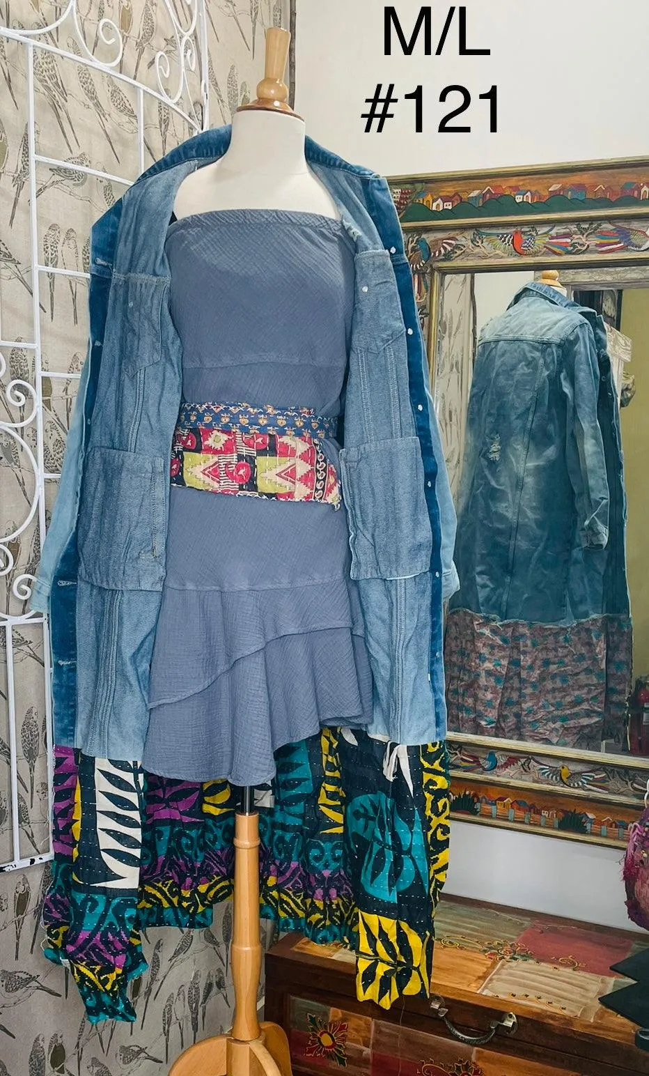 Upcycled Denim Kantha Coat by Kantha Bae