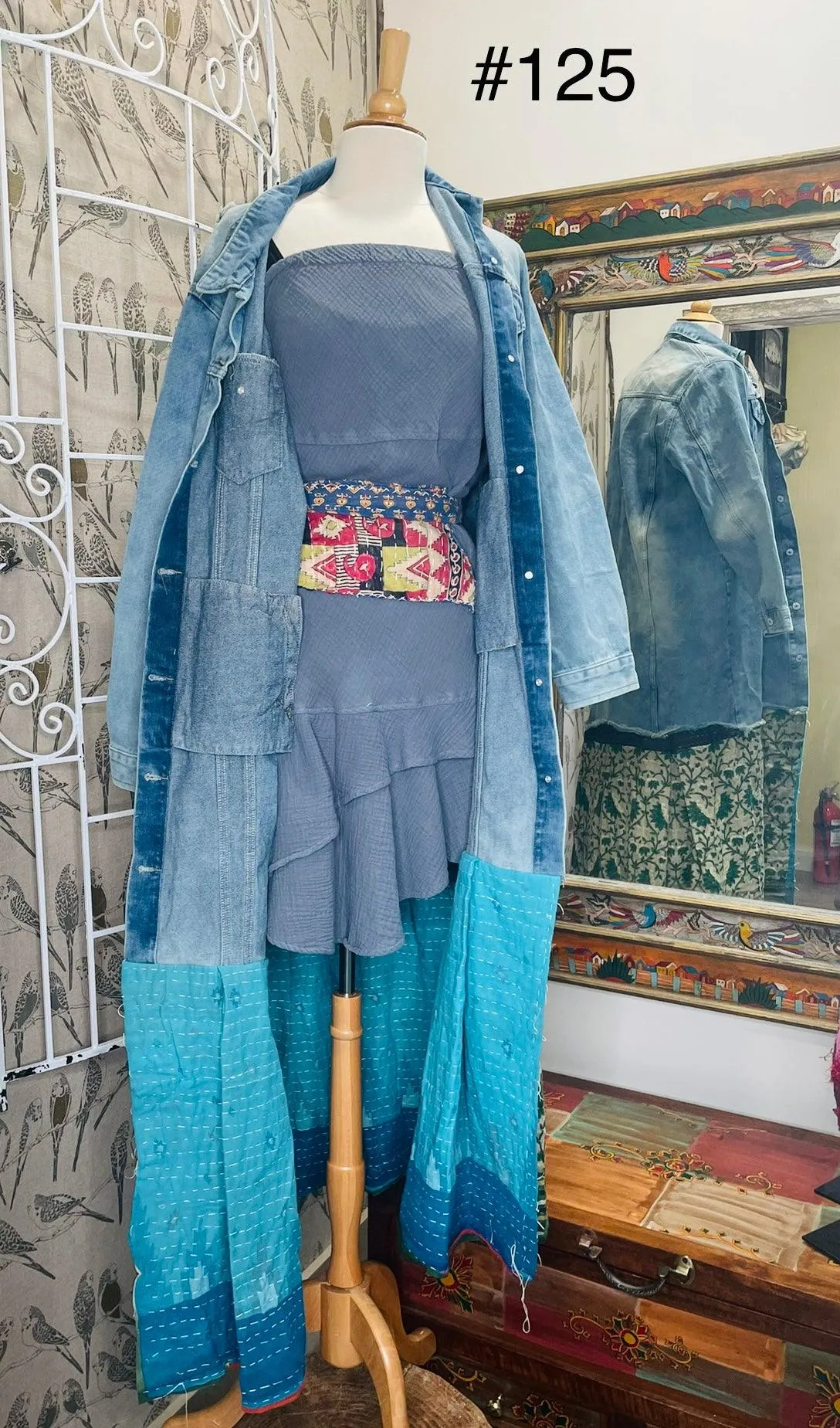 Upcycled Denim Kantha Coat by Kantha Bae