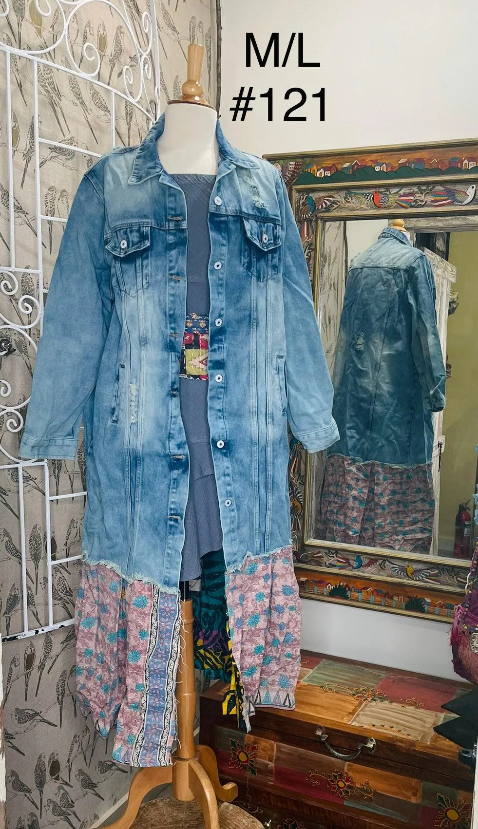 Upcycled Denim Kantha Coat by Kantha Bae