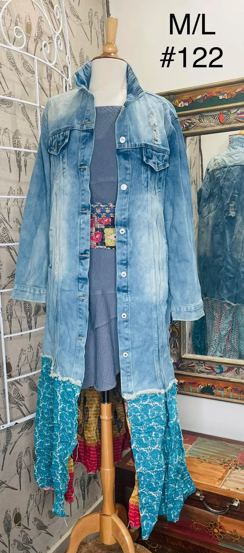 Upcycled Denim Kantha Coat by Kantha Bae