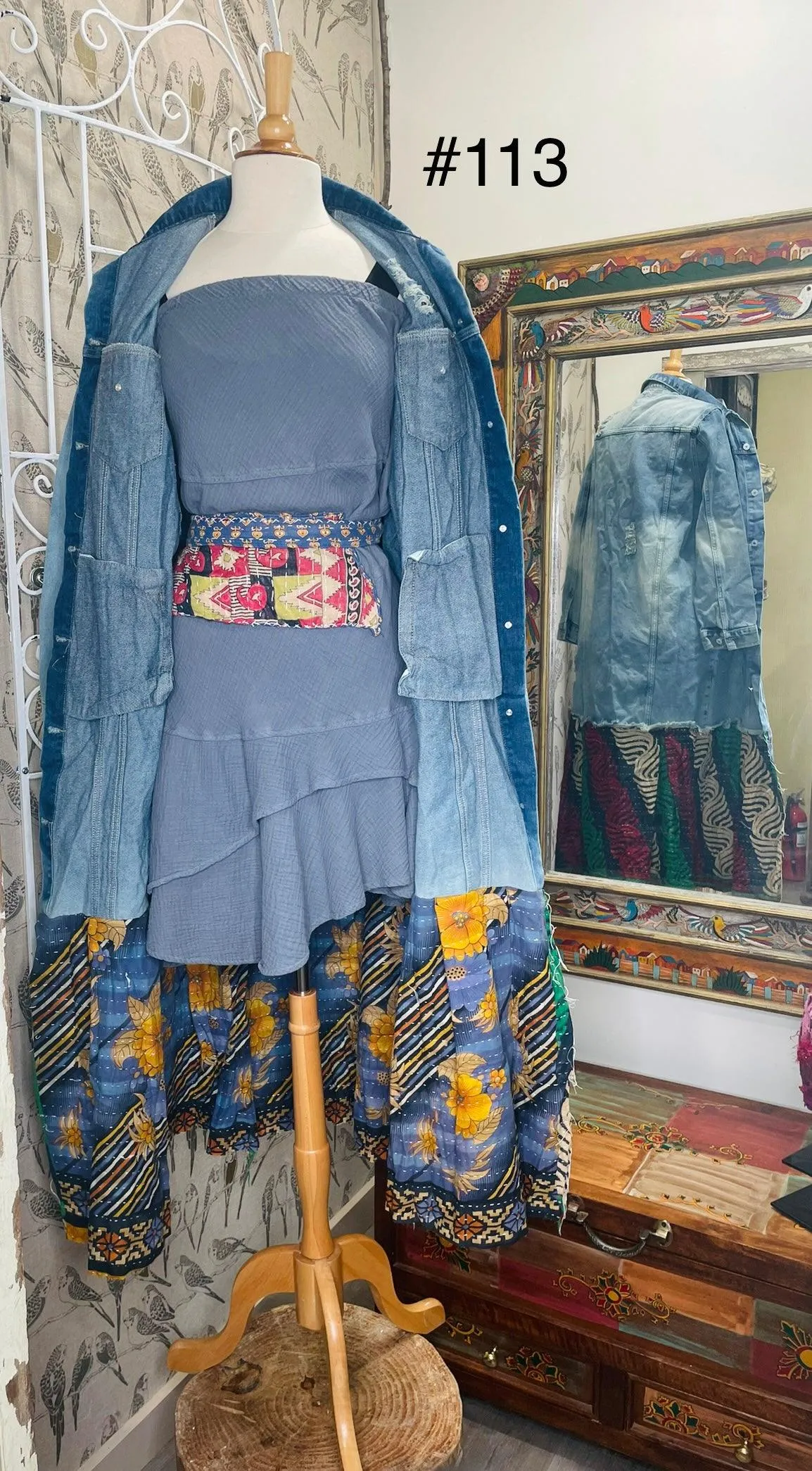 Upcycled Denim Kantha Coat by Kantha Bae