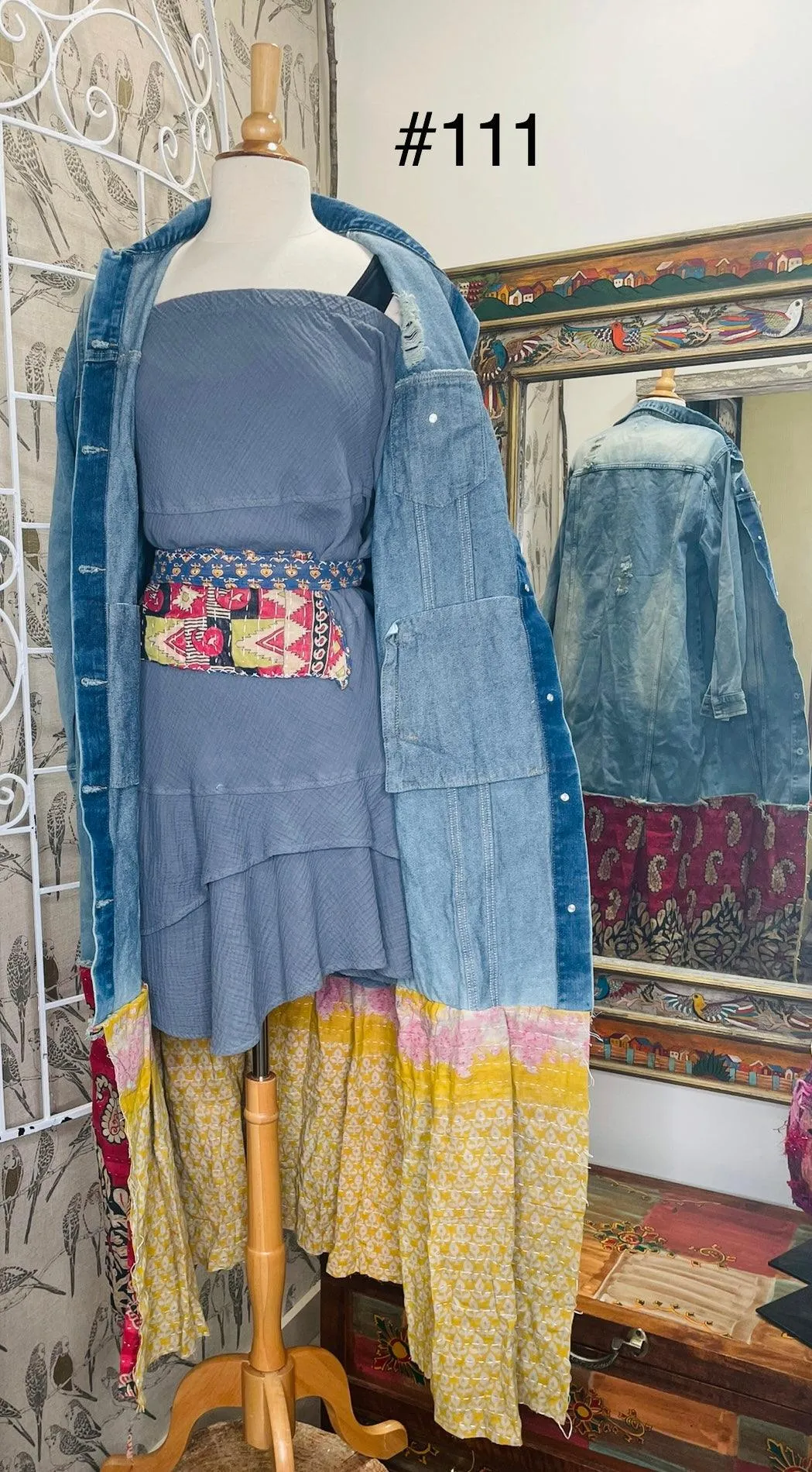 Upcycled Denim Kantha Coat by Kantha Bae