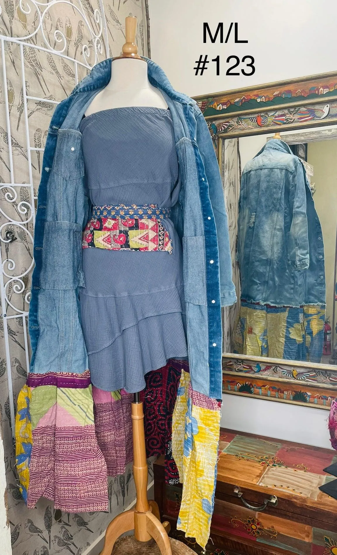 Upcycled Denim Kantha Coat by Kantha Bae