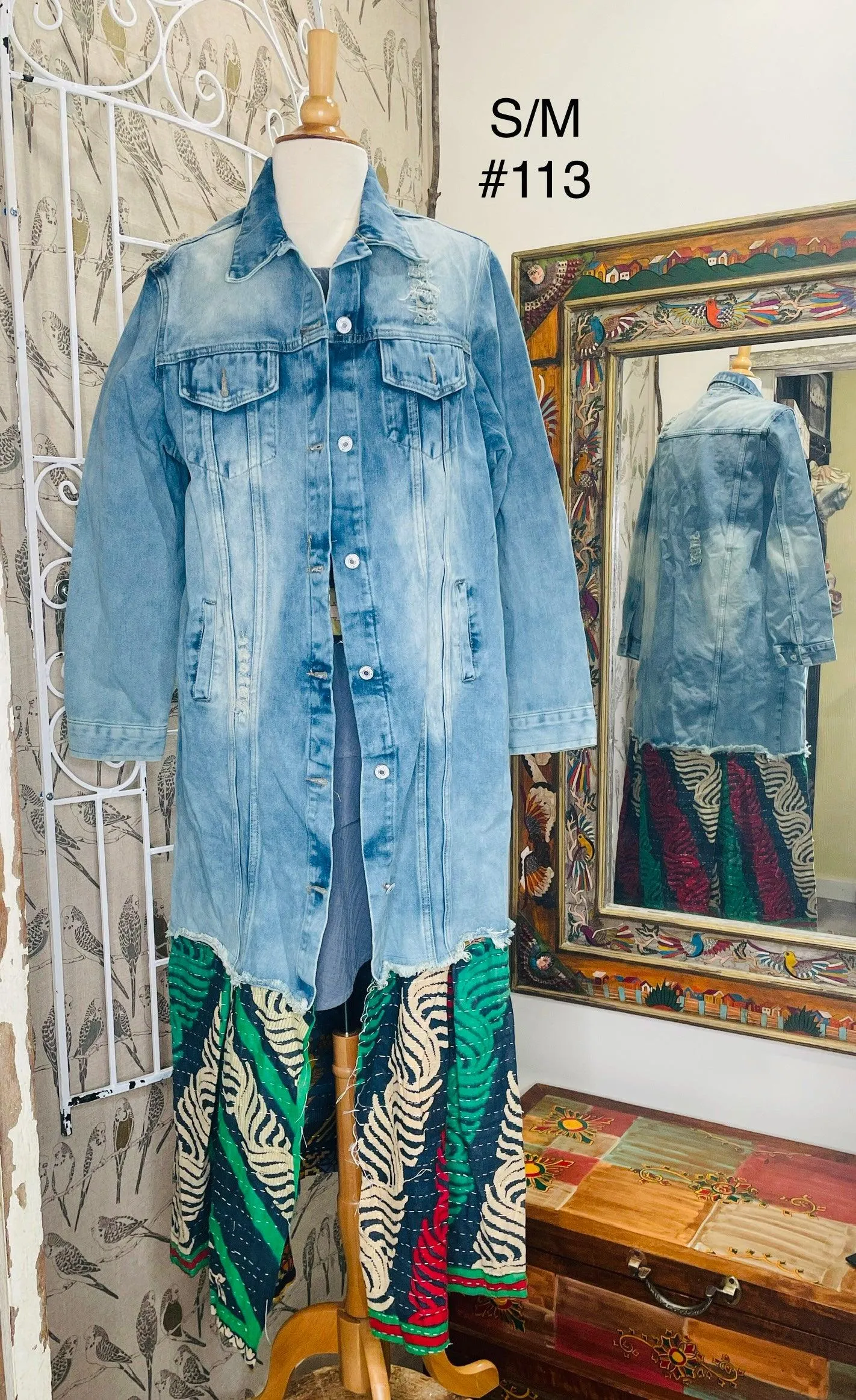 Upcycled Denim Kantha Coat by Kantha Bae