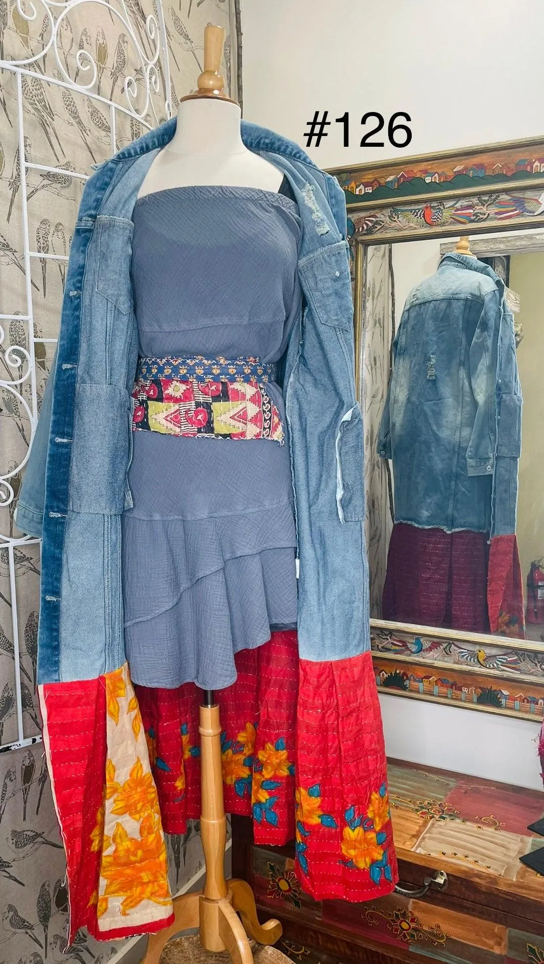 Upcycled Denim Kantha Coat by Kantha Bae