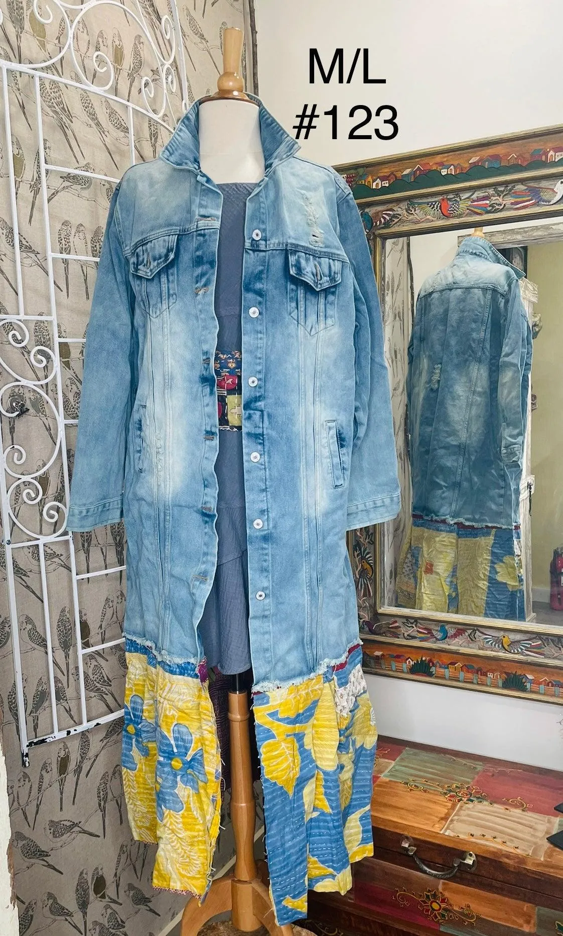 Upcycled Denim Kantha Coat by Kantha Bae