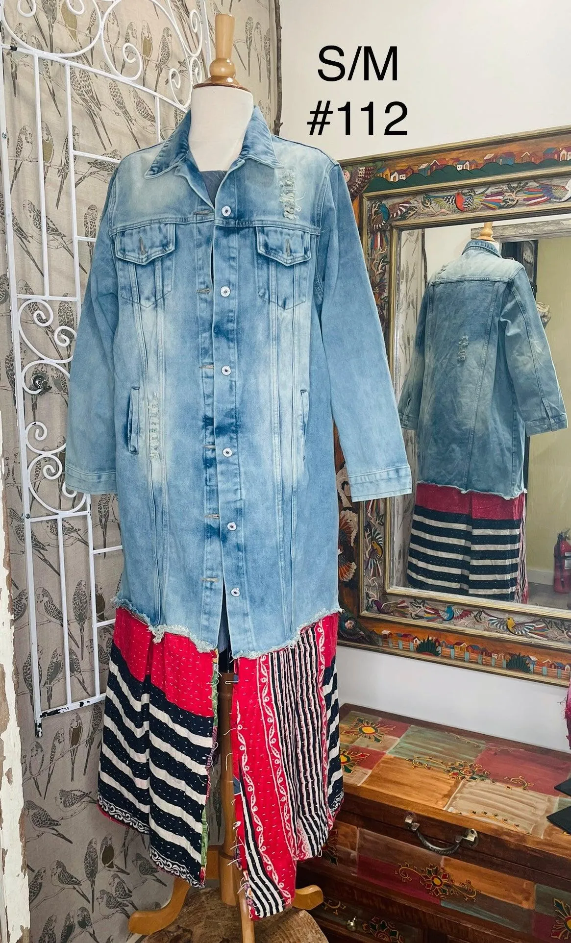 Upcycled Denim Kantha Coat by Kantha Bae