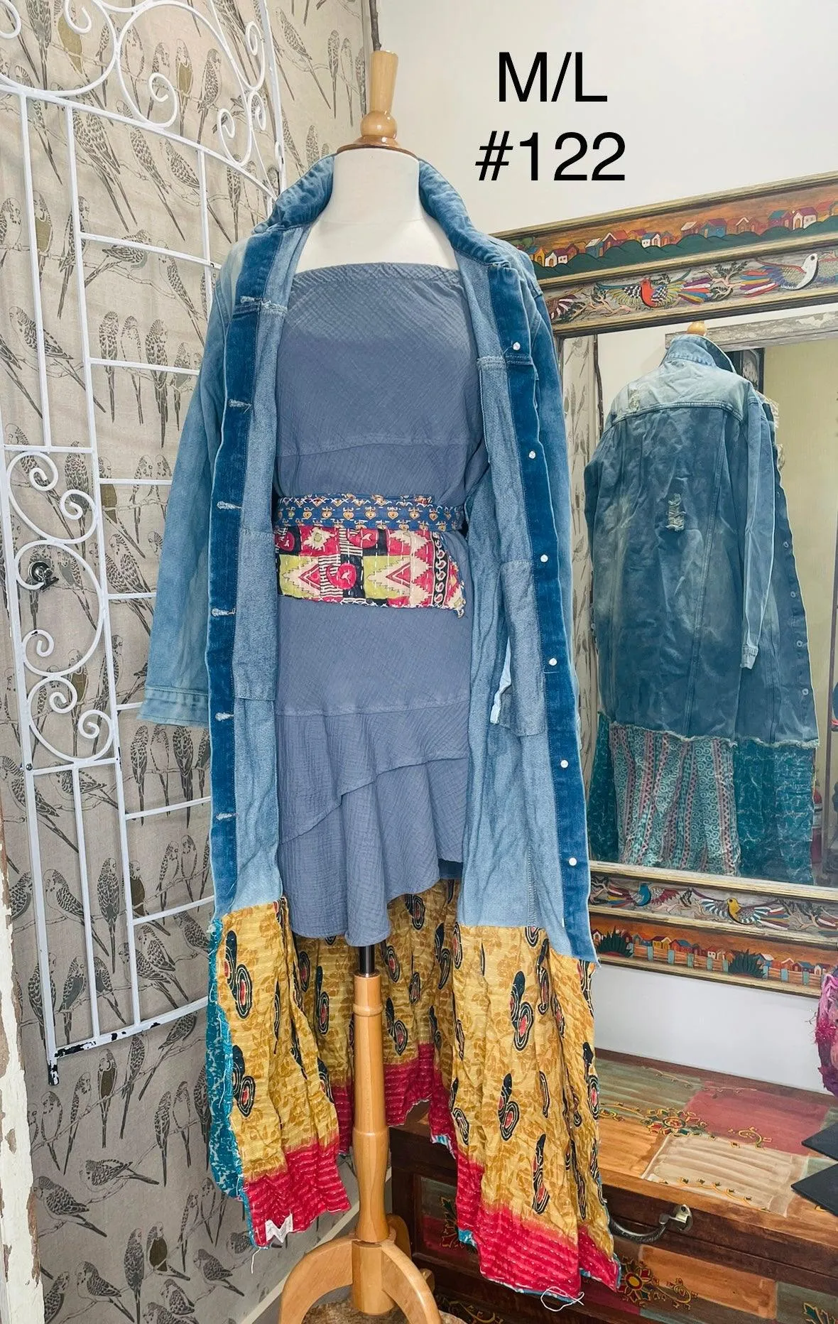 Upcycled Denim Kantha Coat by Kantha Bae