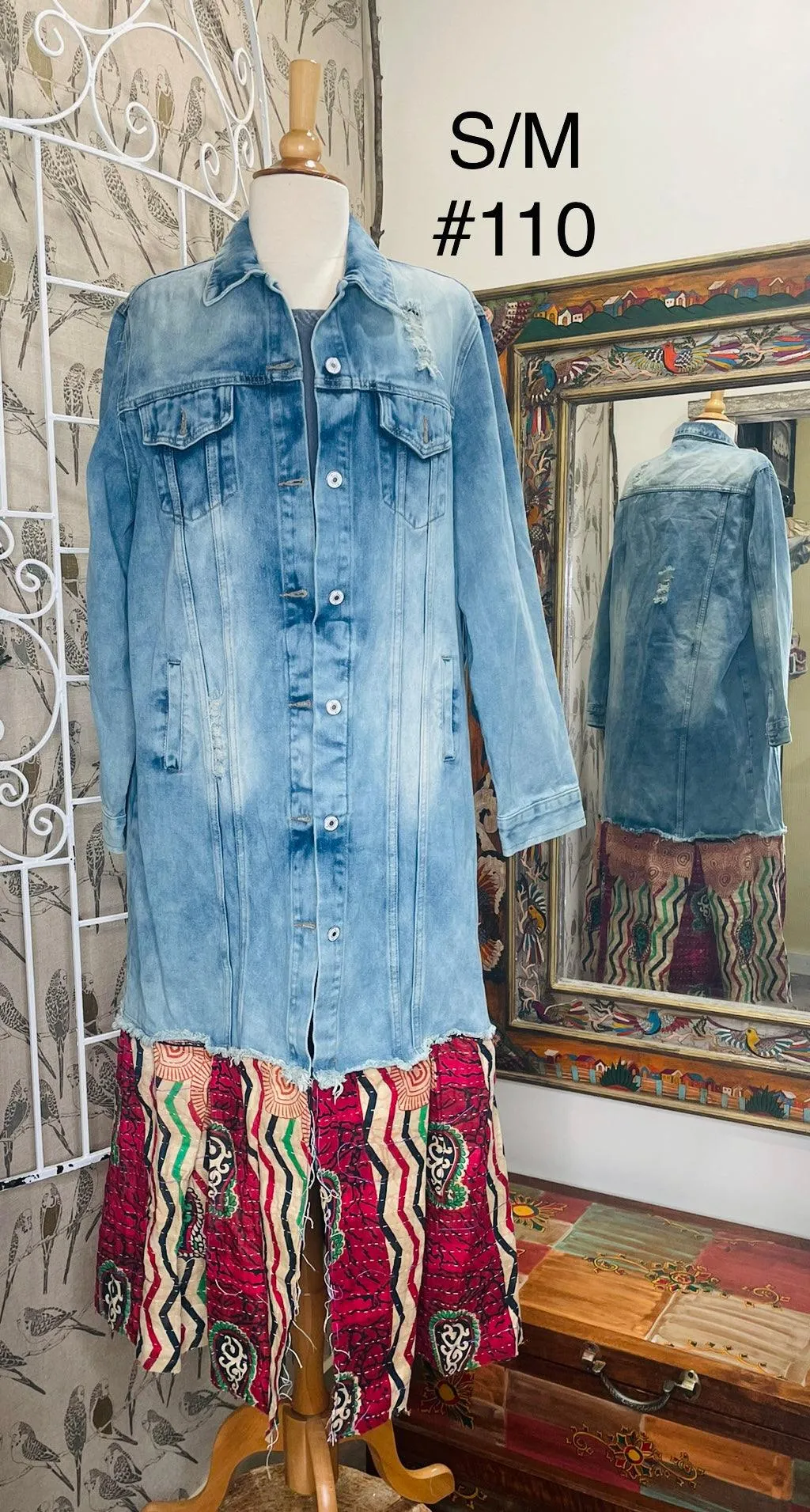 Upcycled Denim Kantha Coat by Kantha Bae