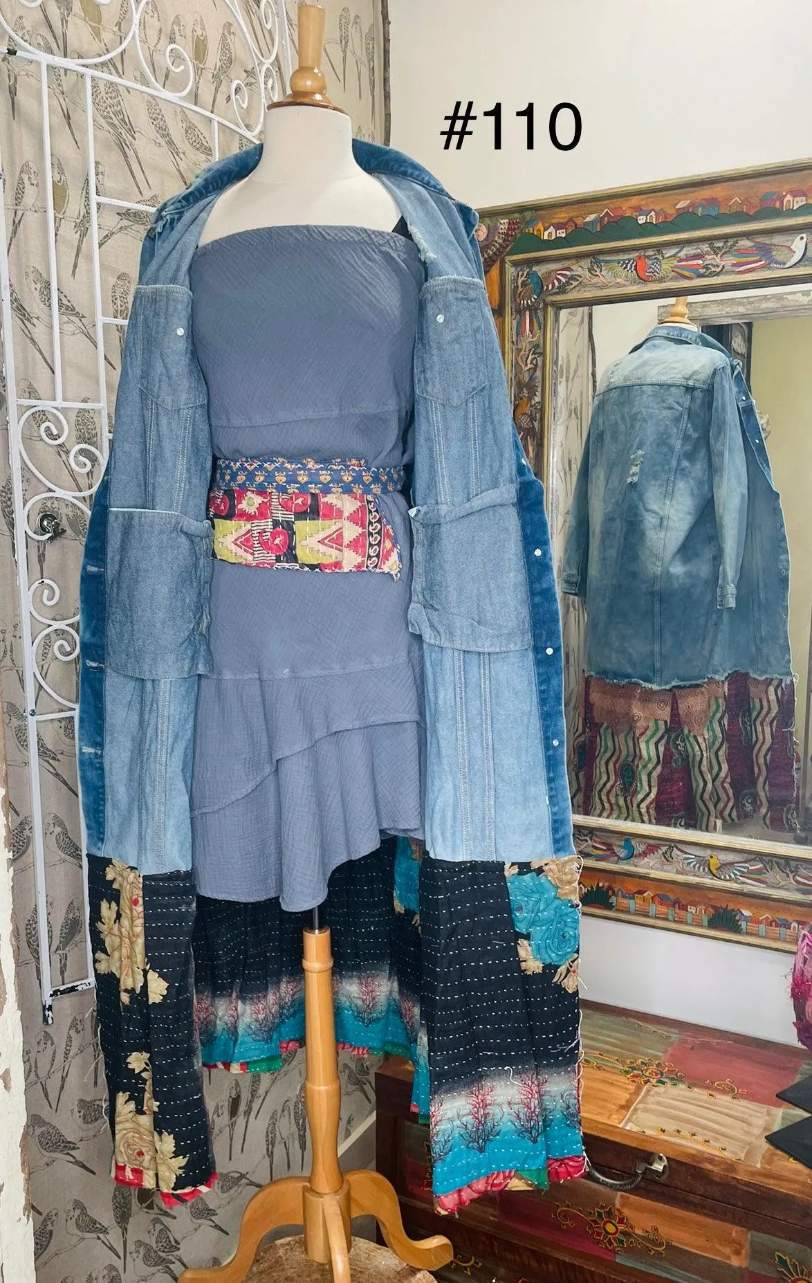 Upcycled Denim Kantha Coat by Kantha Bae