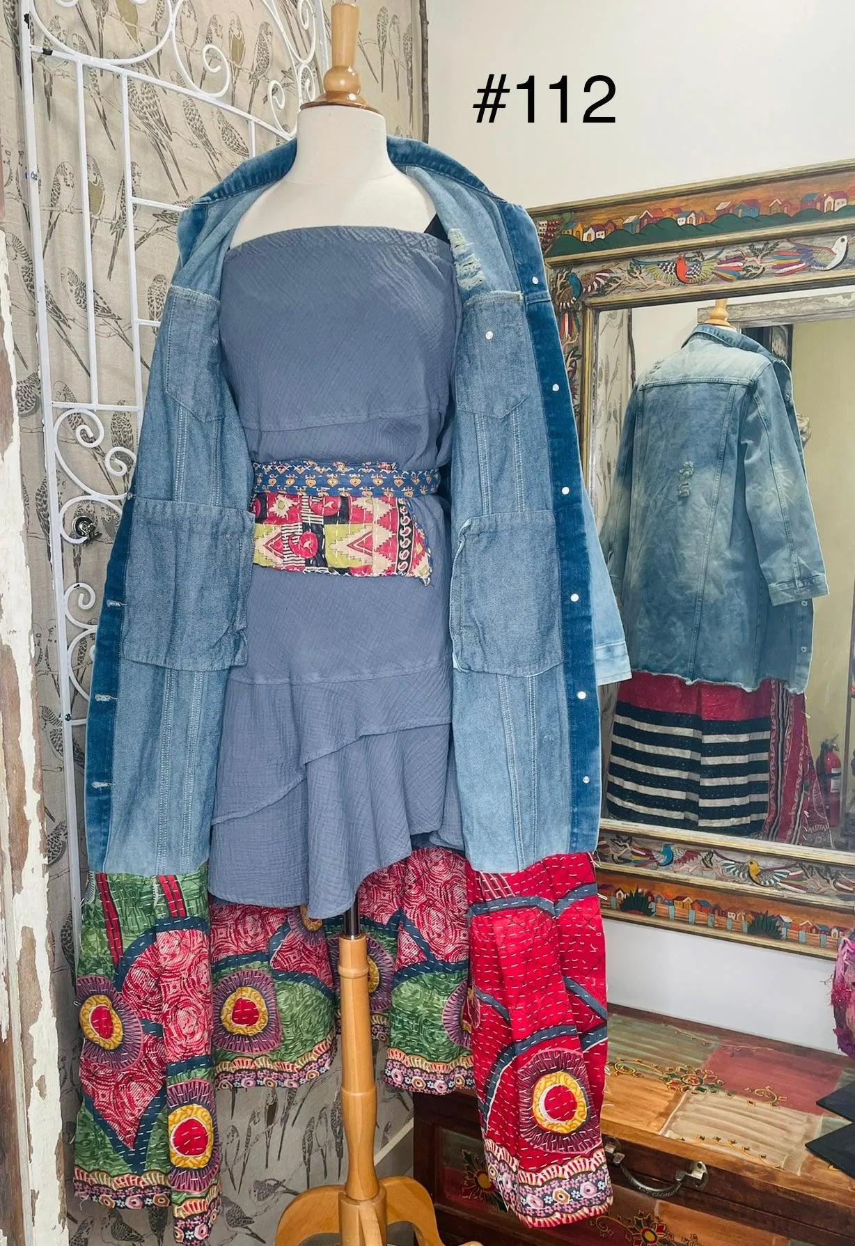 Upcycled Denim Kantha Coat by Kantha Bae