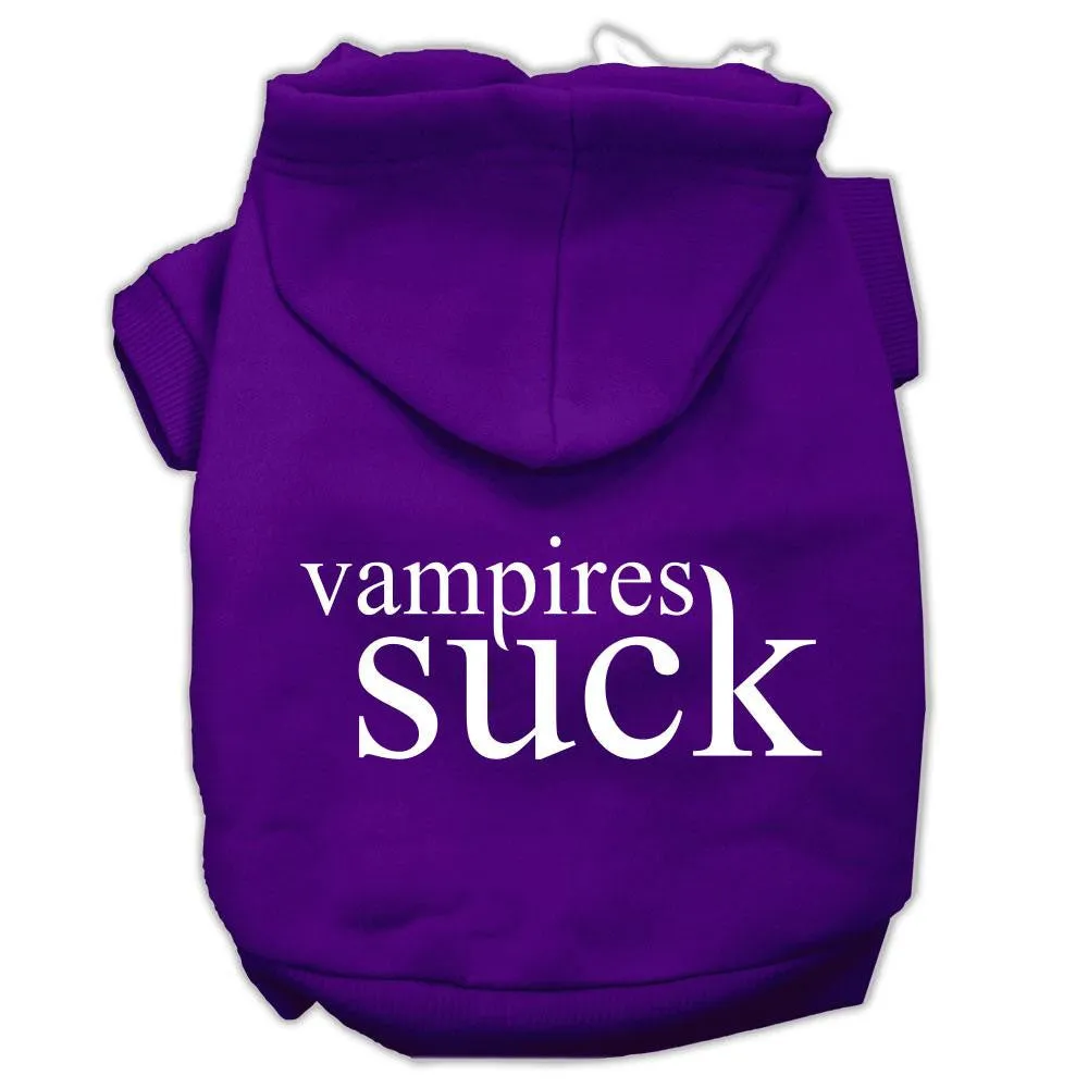 Vampires Suck Screen Print Pet Hoodies Purple Size XXXL(20)