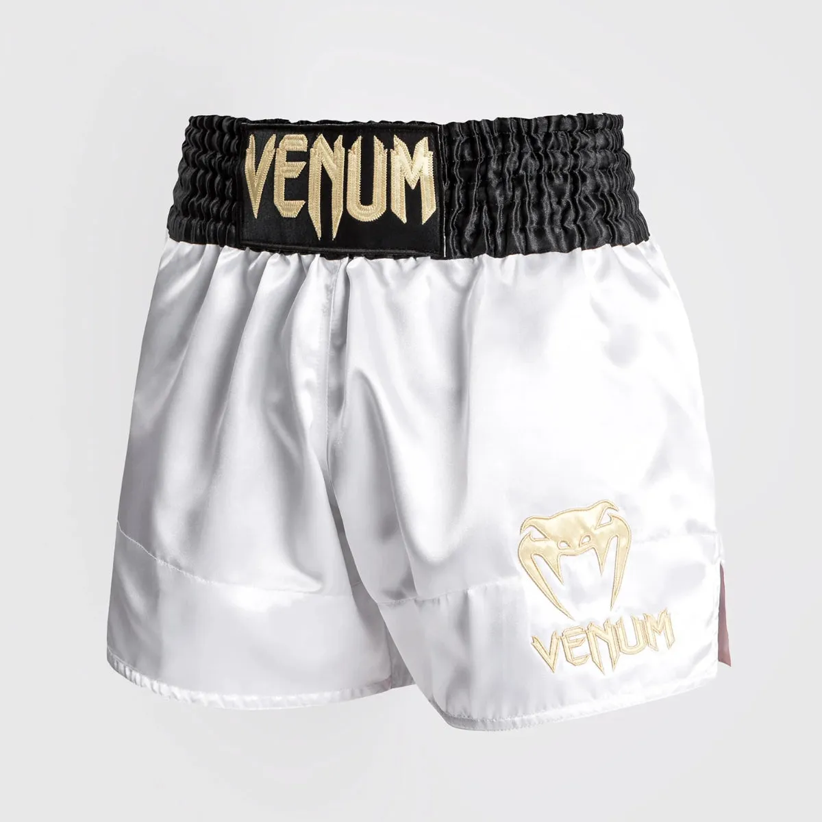 Venum Classic Muay Thai Shorts White/Black/Gold