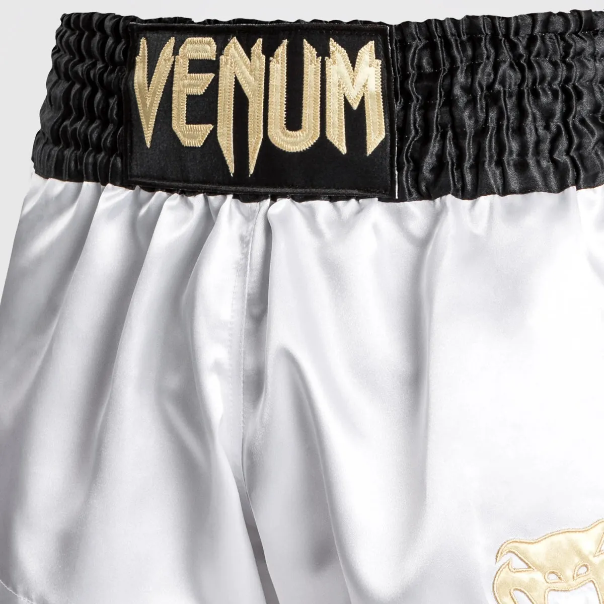 Venum Classic Muay Thai Shorts White/Black/Gold