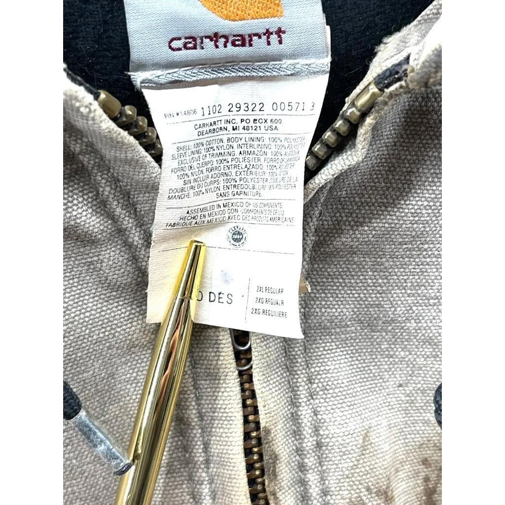 Vintage Carhartt Distressed Canvas Zip Up Jacket