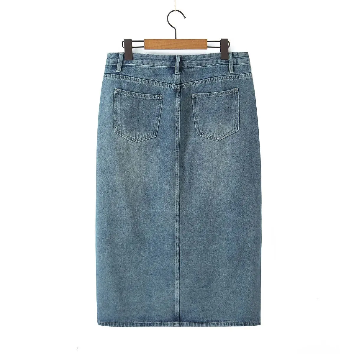 Vintage Straight Loose Split Denim Skirt