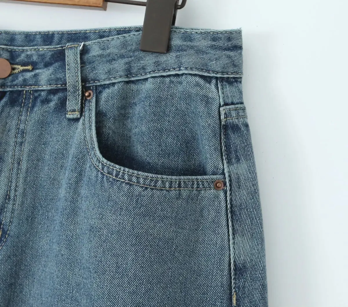 Vintage Straight Loose Split Denim Skirt