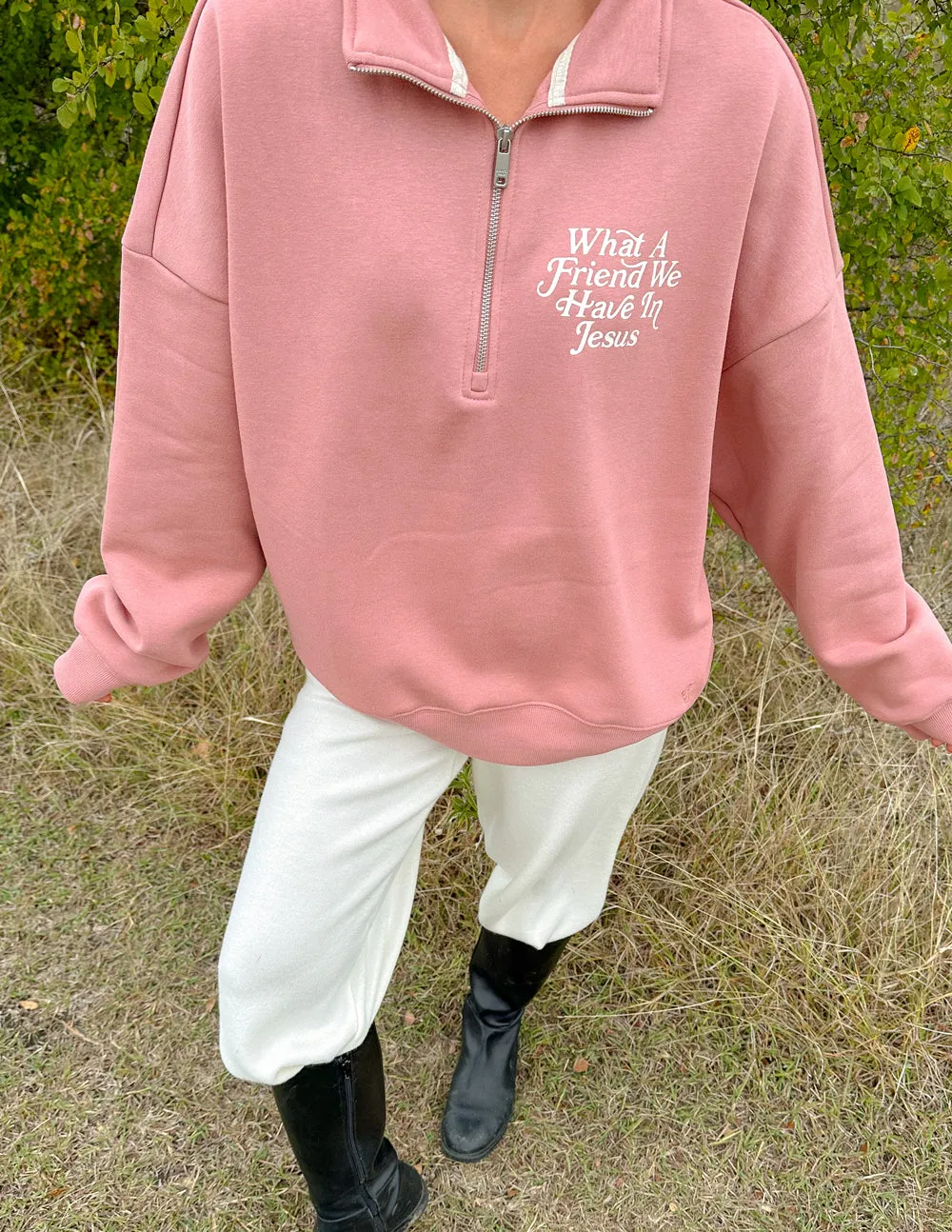 What a Friend in Jesus Women's Half-Zip