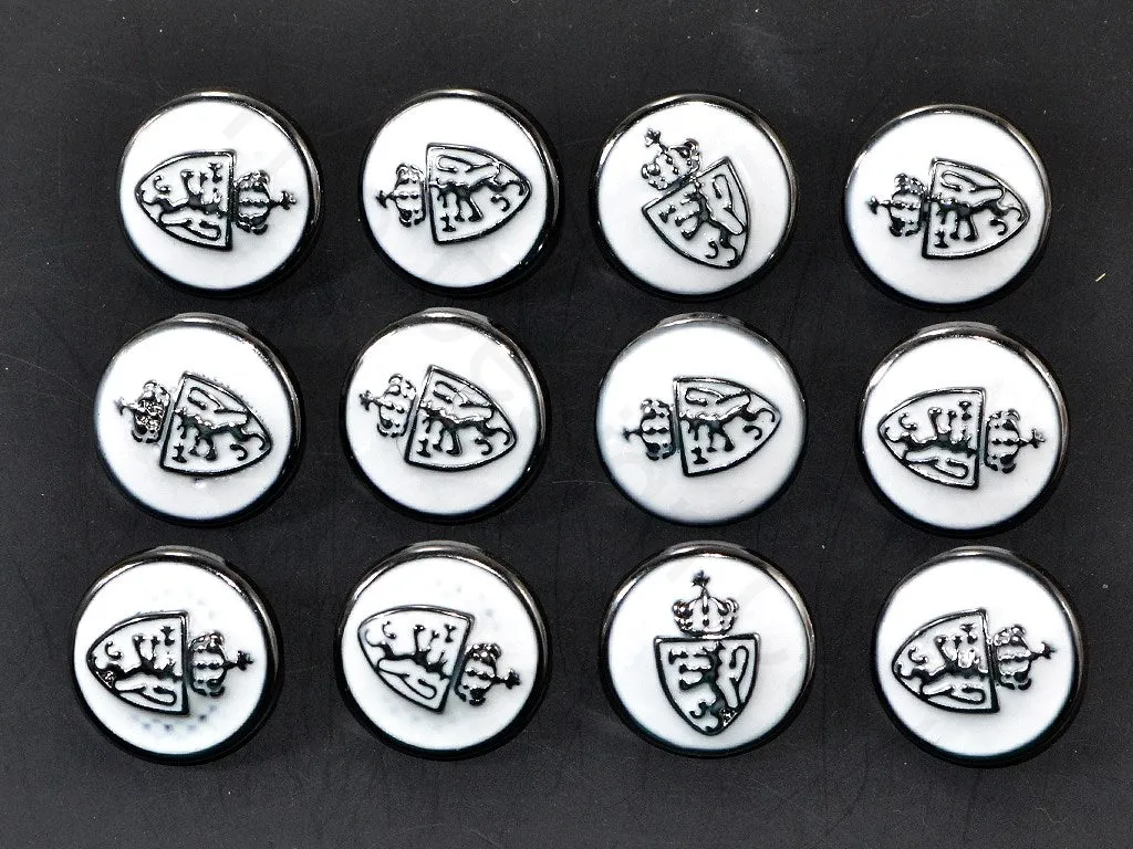 White Crest Crown Coat Buttons