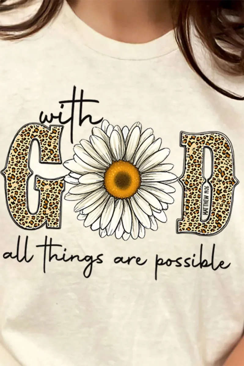 With God Daisy Short Sleeve Relaxed Fit T-Shirt