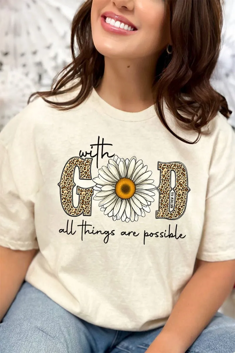 With God Daisy Short Sleeve Relaxed Fit T-Shirt